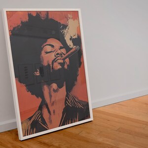 Impression d'art portrait du roi noir : décoration d'intérieur masculine afrocentrique image 2