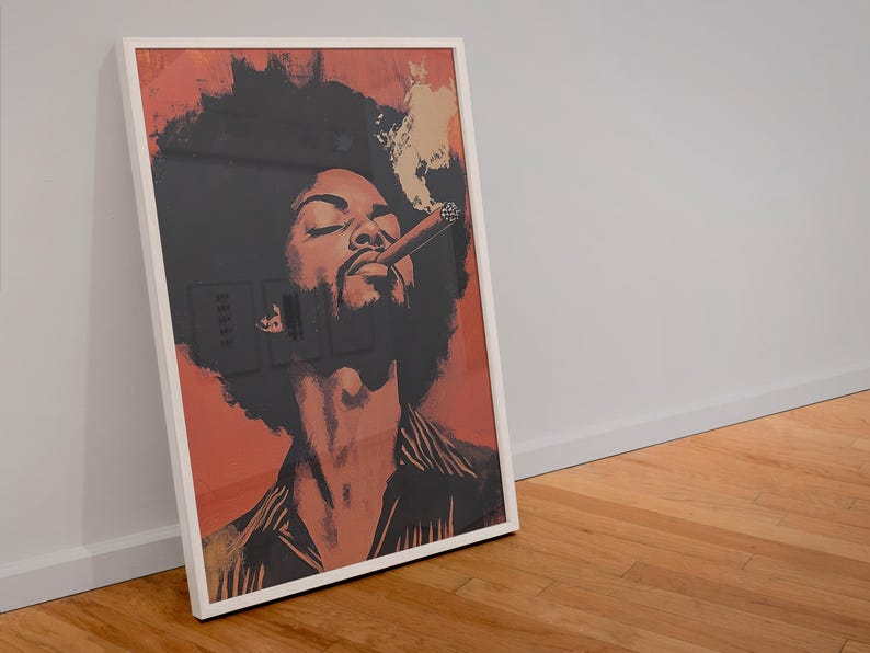 Impression d'art portrait du roi noir : décoration d'intérieur masculine afrocentrique image 2