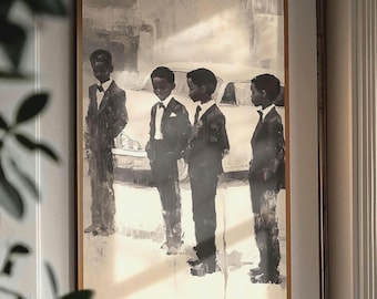 Black Boyhood Fine Art Print: Afrocentric Vintage Portrait, Cultural Wall Decor