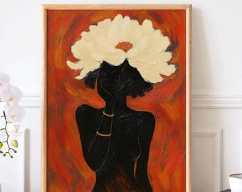 Black Girl Magic Art Print | Afro Flower Silhouette Poster