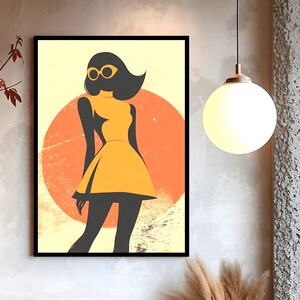 Retro Afrocentric Woman Fine Art Print: 60s Style Black Fashion