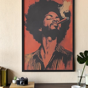 Impression d'art portrait du roi noir : décoration d'intérieur masculine afrocentrique image 10