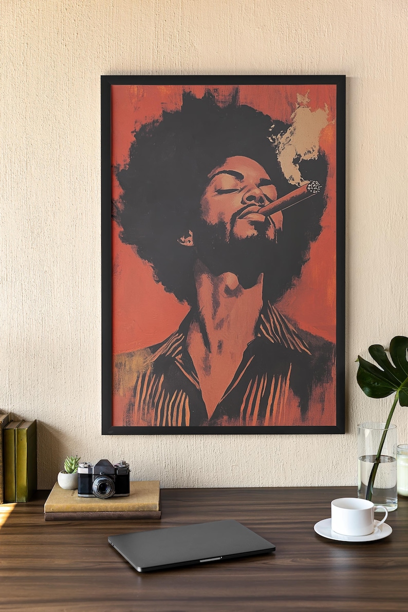 Impression d'art portrait du roi noir : décoration d'intérieur masculine afrocentrique image 10