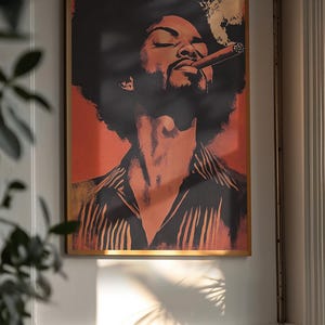 Impression d'art portrait du roi noir : décoration d'intérieur masculine afrocentrique image 5