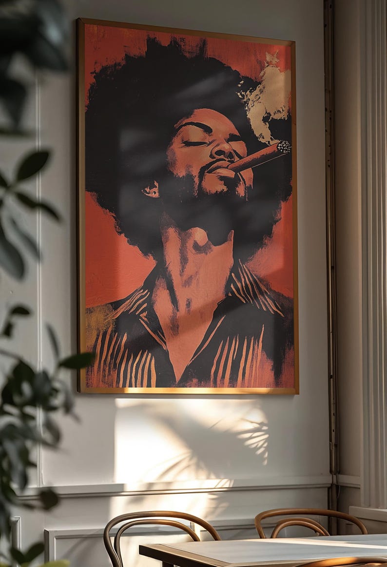 Impression d'art portrait du roi noir : décoration d'intérieur masculine afrocentrique image 5