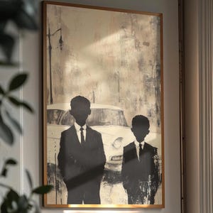 Masculine Fine Art Print: Vintage Boys in Suits, Man Cave Decor