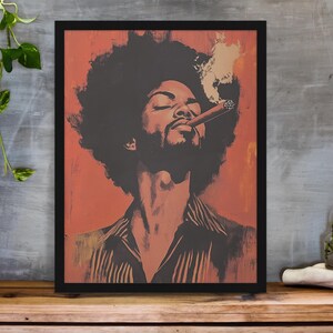 Impression d'art portrait du roi noir : décoration d'intérieur masculine afrocentrique image 6