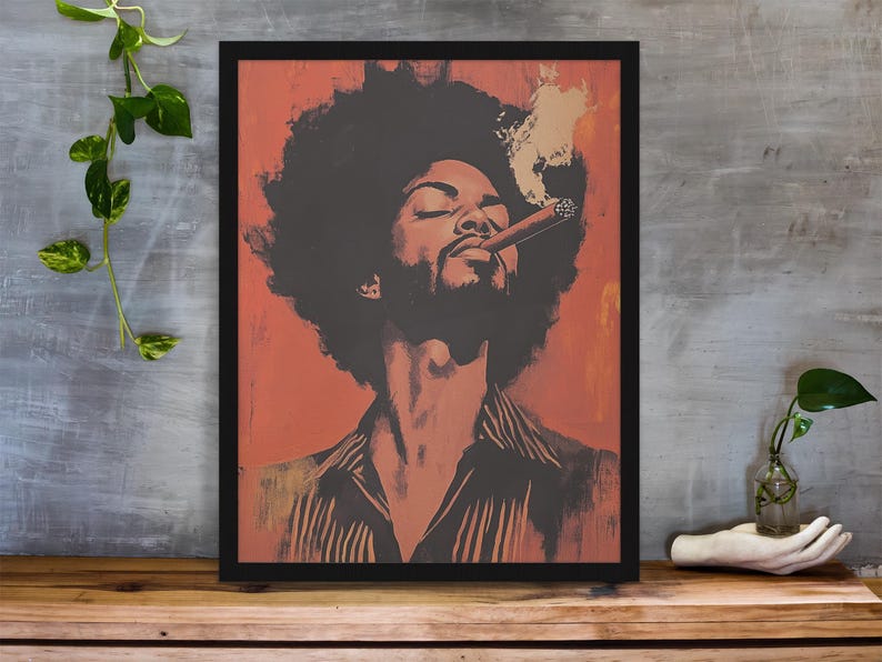 Impression d'art portrait du roi noir : décoration d'intérieur masculine afrocentrique image 6