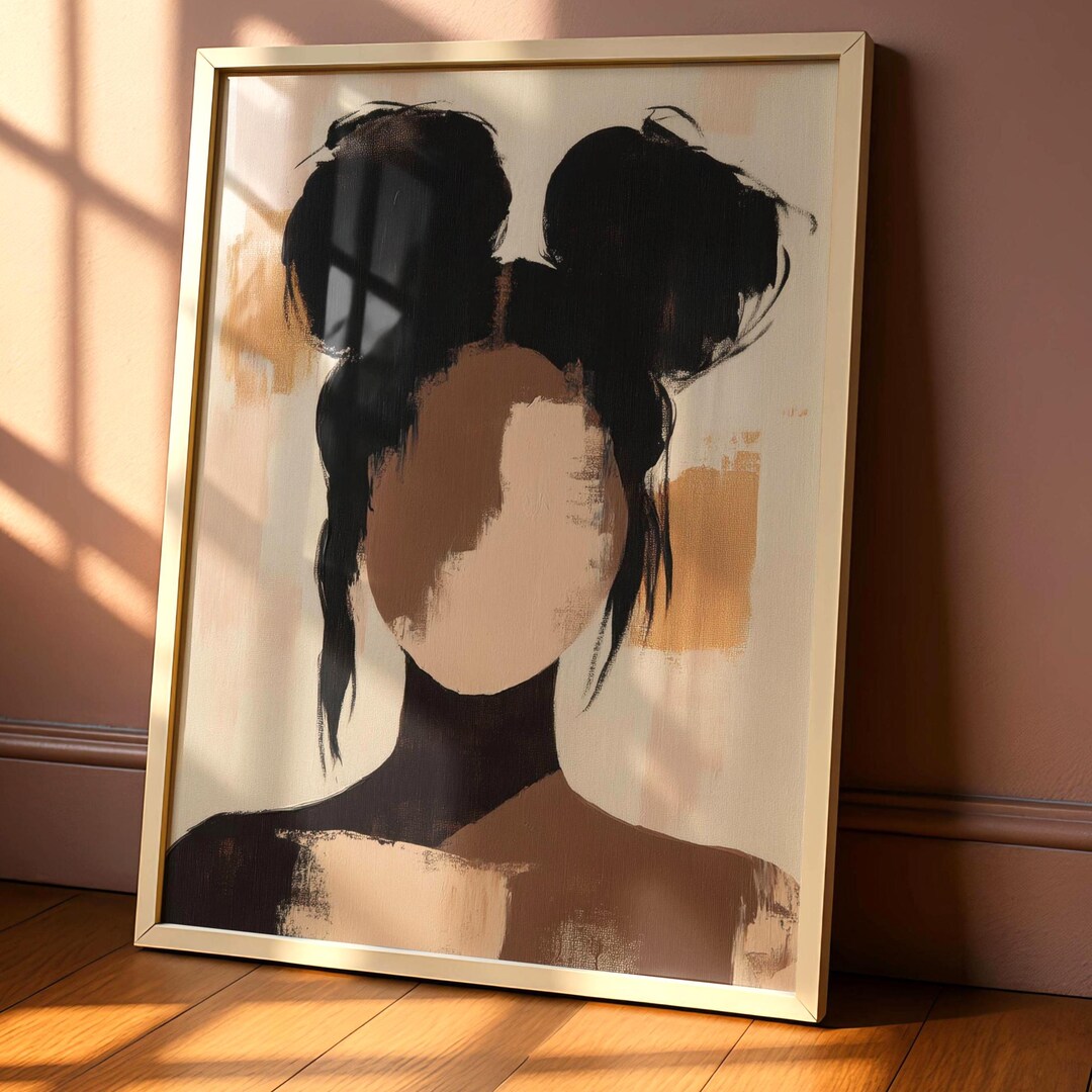 Abstract Woman Portrait Fine Art Print: Neutral Tones, Minimalist Wall ...