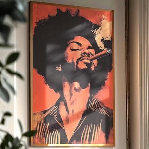 Impression d'art portrait du roi noir : décoration d'intérieur masculine afrocentrique image 1