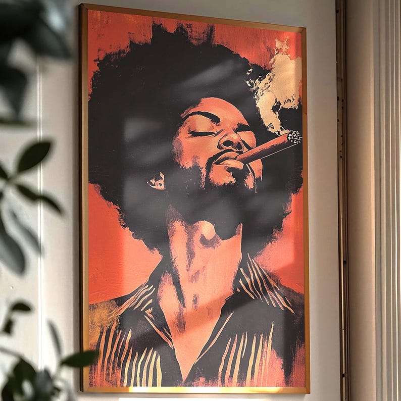 Impression d'art portrait du roi noir : décoration d'intérieur masculine afrocentrique image 1