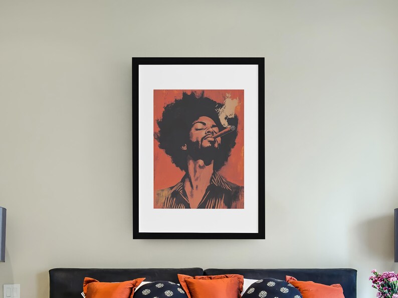 Impression d'art portrait du roi noir : décoration d'intérieur masculine afrocentrique image 8