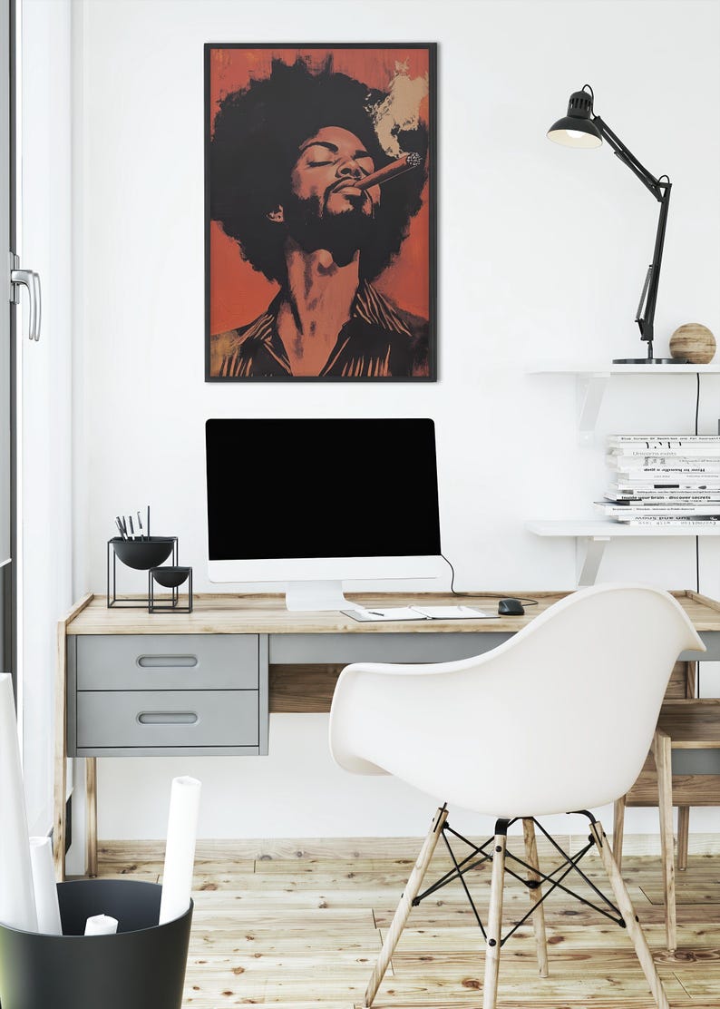 Impression d'art portrait du roi noir : décoration d'intérieur masculine afrocentrique image 7