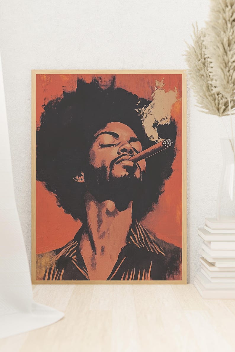 Impression d'art portrait du roi noir : décoration d'intérieur masculine afrocentrique image 9