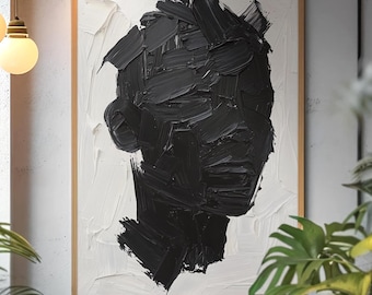 Afrocentric Abstract Face Fine Art Print: Black Excellence Wall Art, Minimalist Living Room Decor