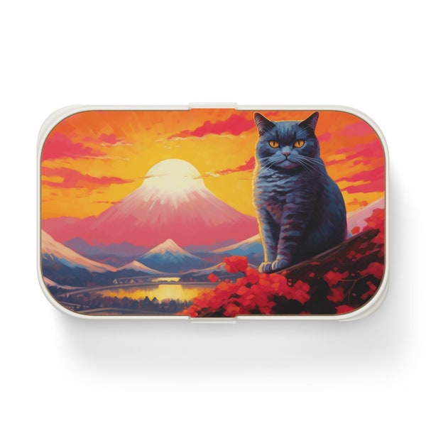 Mürrische Mount Fuji Katze - Bento Brotdose