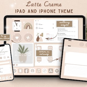 Neutral Aesthetic iPad Wallpaper Set | Beige Minimal iPad Home Screen Kit | Widgets & App Icons | Clean iPad Theme