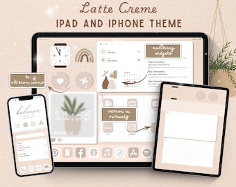 Neutral Aesthetic iPad Wallpaper Set | Beige Minimal iPad Home Screen Kit | Widgets & App Icons | Clean iPad Theme