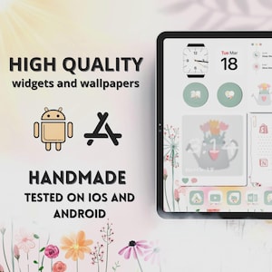Pastel iPad iOS Wallpaper Theme, Colorful Flower Desktop Background, Homescreen Tablet Design image 2