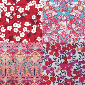 Liberty Tana Lawn Fabric Bundle Festive Reds Pack Set