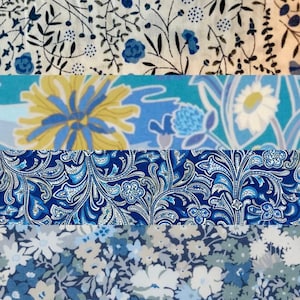 Liberty Tana Lawn Fabric Bundle Classic Moody Blues Set