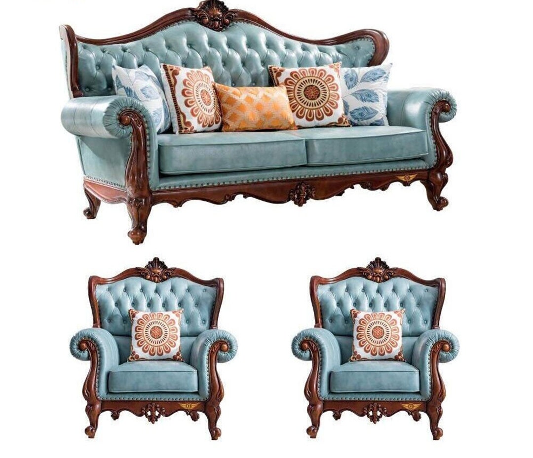 Teak Wood Carved Sofa Set ANTIQUE STYLE Etsy