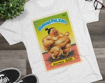 Garbage Pail Kids Sumo Sid Card 80s Unisex Tri-Blend Crew T-Shirt