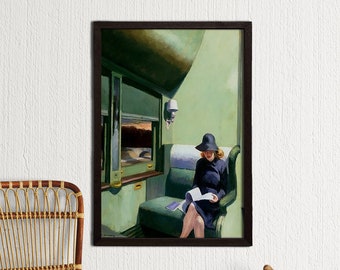 Framed Compartment C, Car (1938) Canvas, Edward Hopper - Gallery Wrapped Giclee Wall Art Print, A Gift Idea