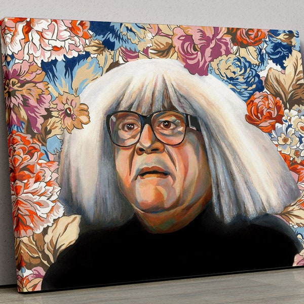 Danny DeVito Frank Canvas Oil Painting, Danny DeVito Canvas, Art Print, It's Always Sunny In Philadelphia, Floral Painting, Ango Gobloggian