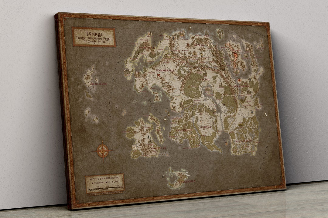 Tamriel World Map Canvas, Tamriel Map From the Elder Scrolls Online, High Quality Map, Home Wall Decor, Tamriel Map Print, Gift Idea - Etsy Australia