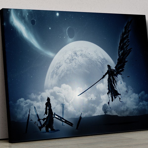 Sephiroth VS Cloud Canvas Poster, Final Fantasy 7, Canvas Wall Art Picture Print Canvas Wall Art, Gamers Gift Idea, Home Wall Decor