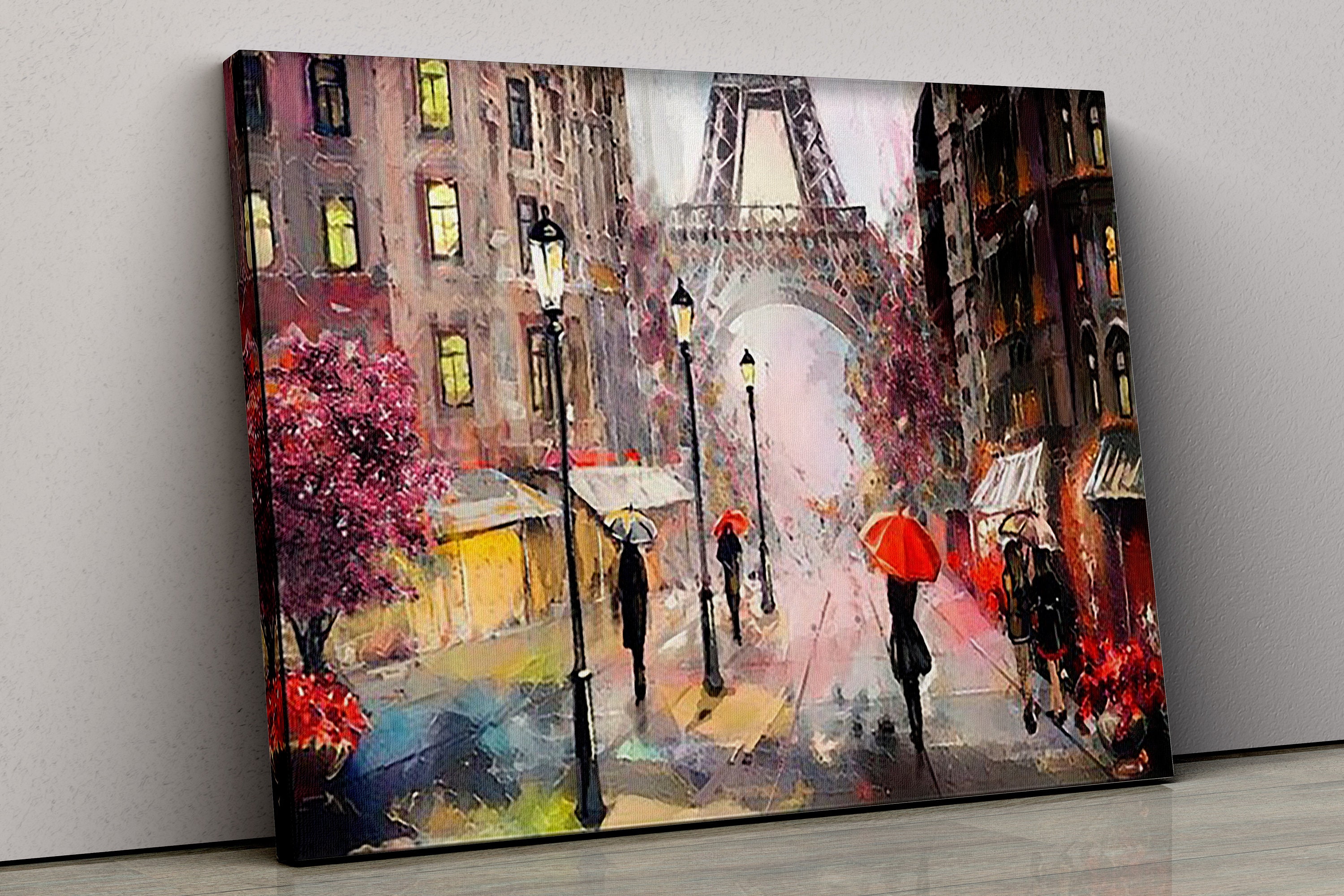 Eiffel Tower Canvas Oil Painting Wall Art, Paris Canvas, Paris Oil