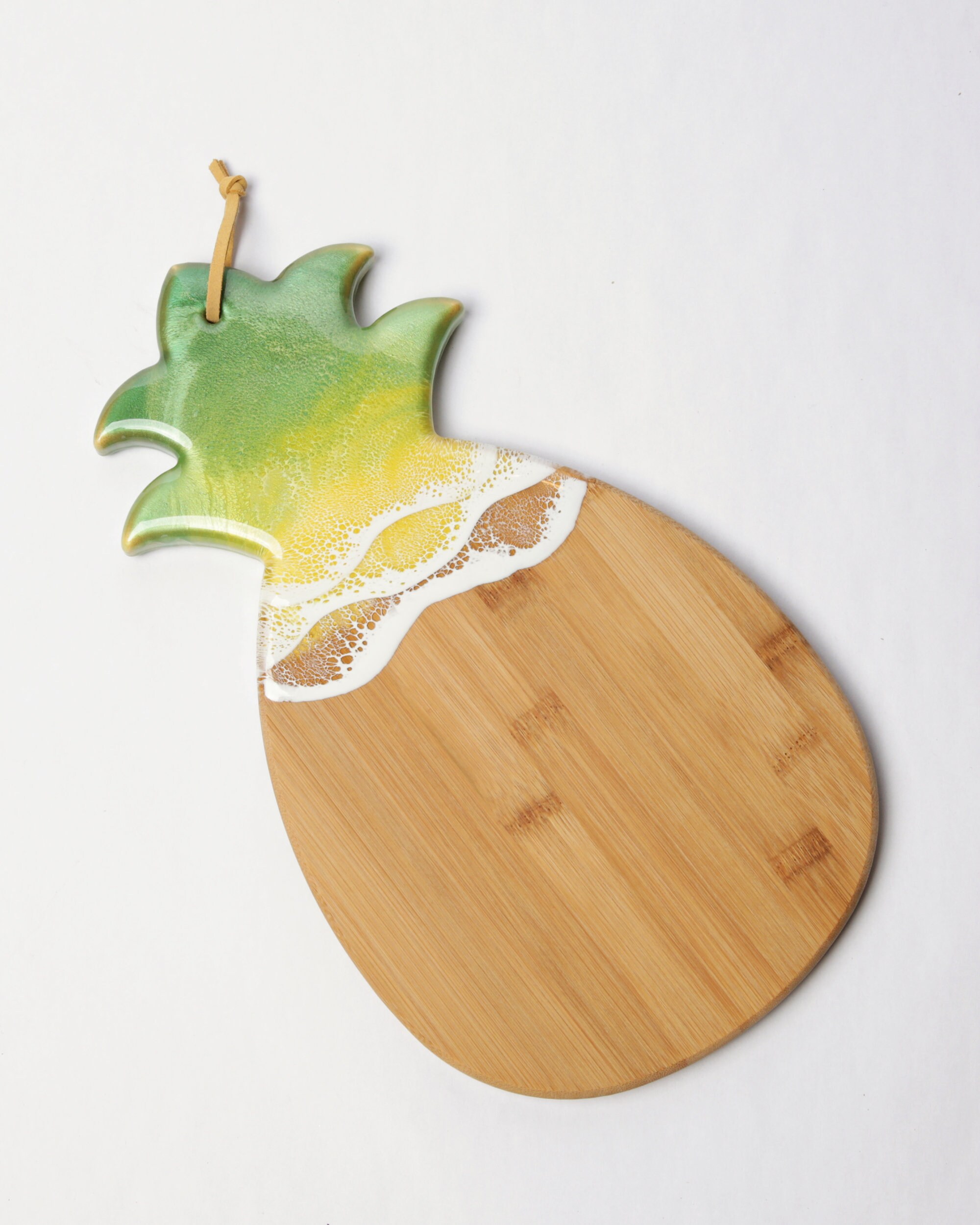 Pineapple Cutting Board 14 in X 6.5 in X 1 in Teak Root Wood | #cin30