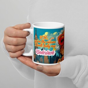 funny-girl-mug – jewish-gift-for-granddaughter – my-kinderlach – pink-hebrew-mug – bubby-love – yiddish-cute-mug