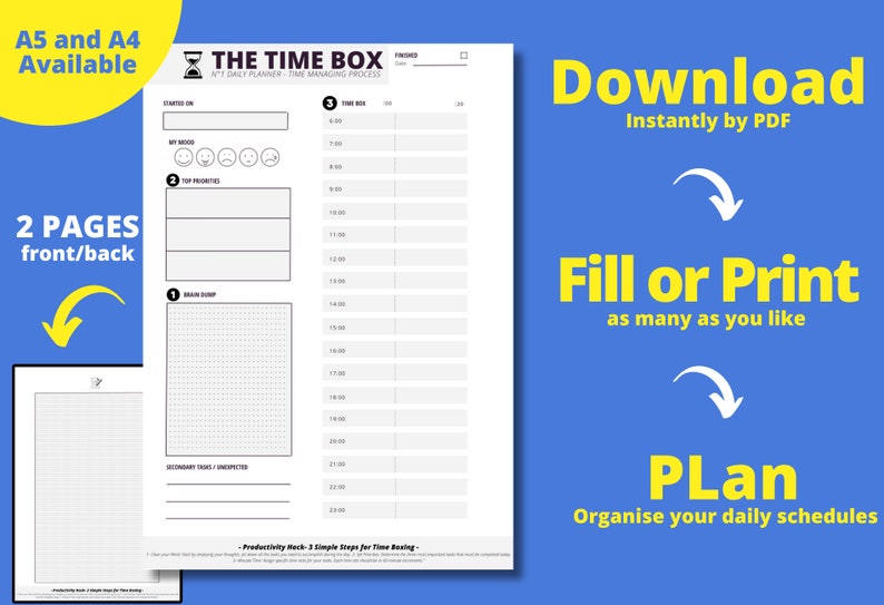 Printable Time Boxing Template.pdf Time Management Printable PDF | Elon Musk Time Boxing Technique ...