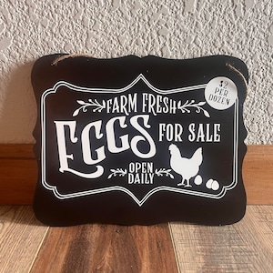 10x8&quot; Farmhouse Eggs Sign