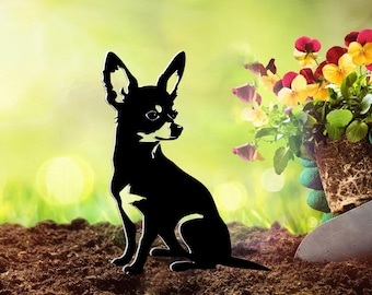 Chihuahua Garden Stake, Dog Loss, Custom Dog Metal Sign, Pet Grave Marker, Dog Memorial , Rusty Metal Stake, Vintage Sign, Sympathy Gift