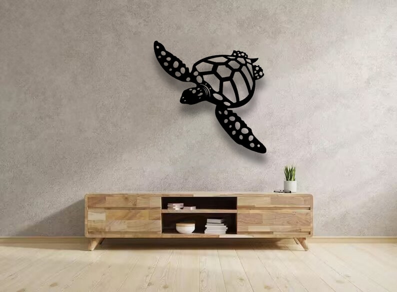Sea Turtle Wall Decor, Metal Turtle Outdoor Wall Art, Sea Turtle