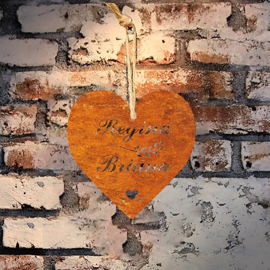 Custom Heart Metal Wall Art Personalized Wedding Etsy