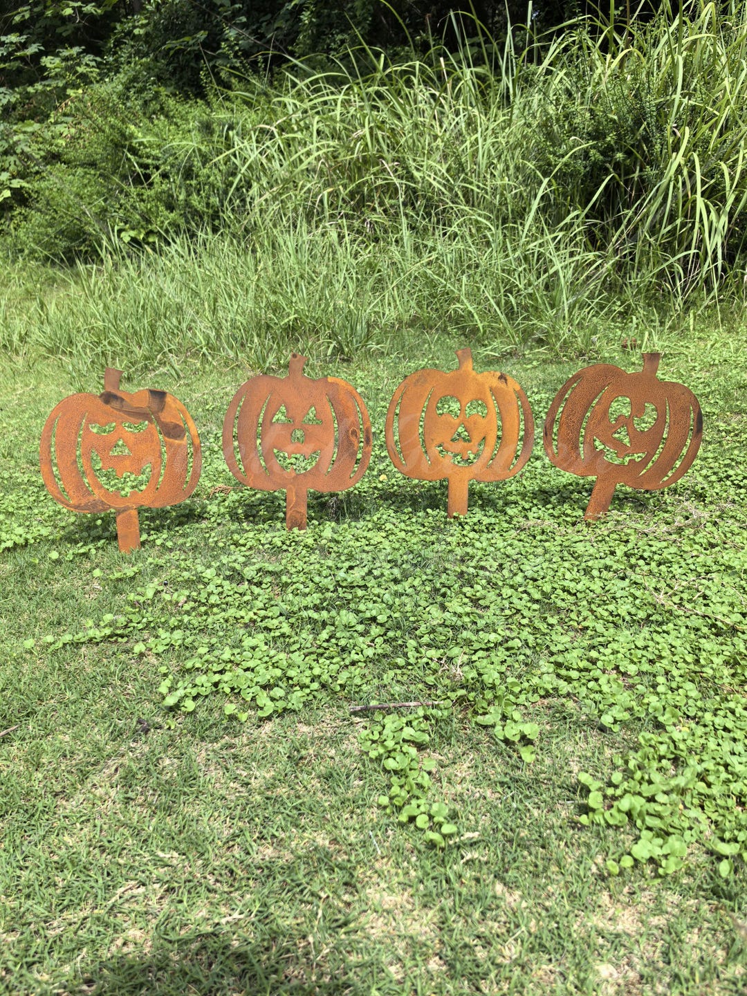 Rustic Metal Halloween Pumpkin Garden Stake: Spooky Fall Decor - Etsy
