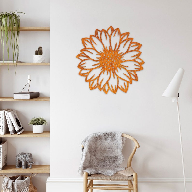 13 Inch Metal Sunflower Wall Art Decor For Home Garden Yard Indoor
