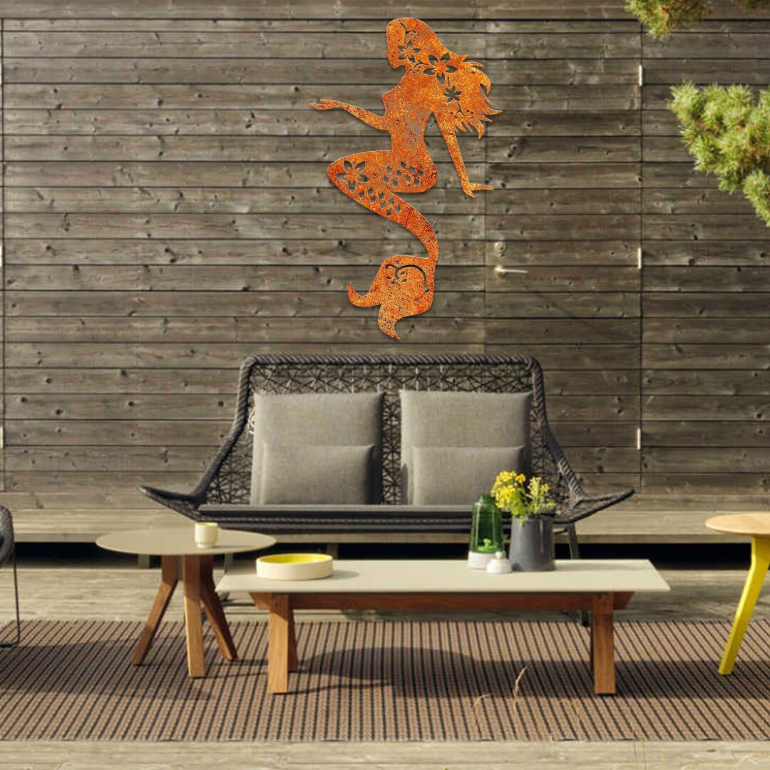 Coastal Mermaid Metal Art Wall Decormermaid Metal Wall Art,mermaid Wall Decor, Metal Mermaid Art