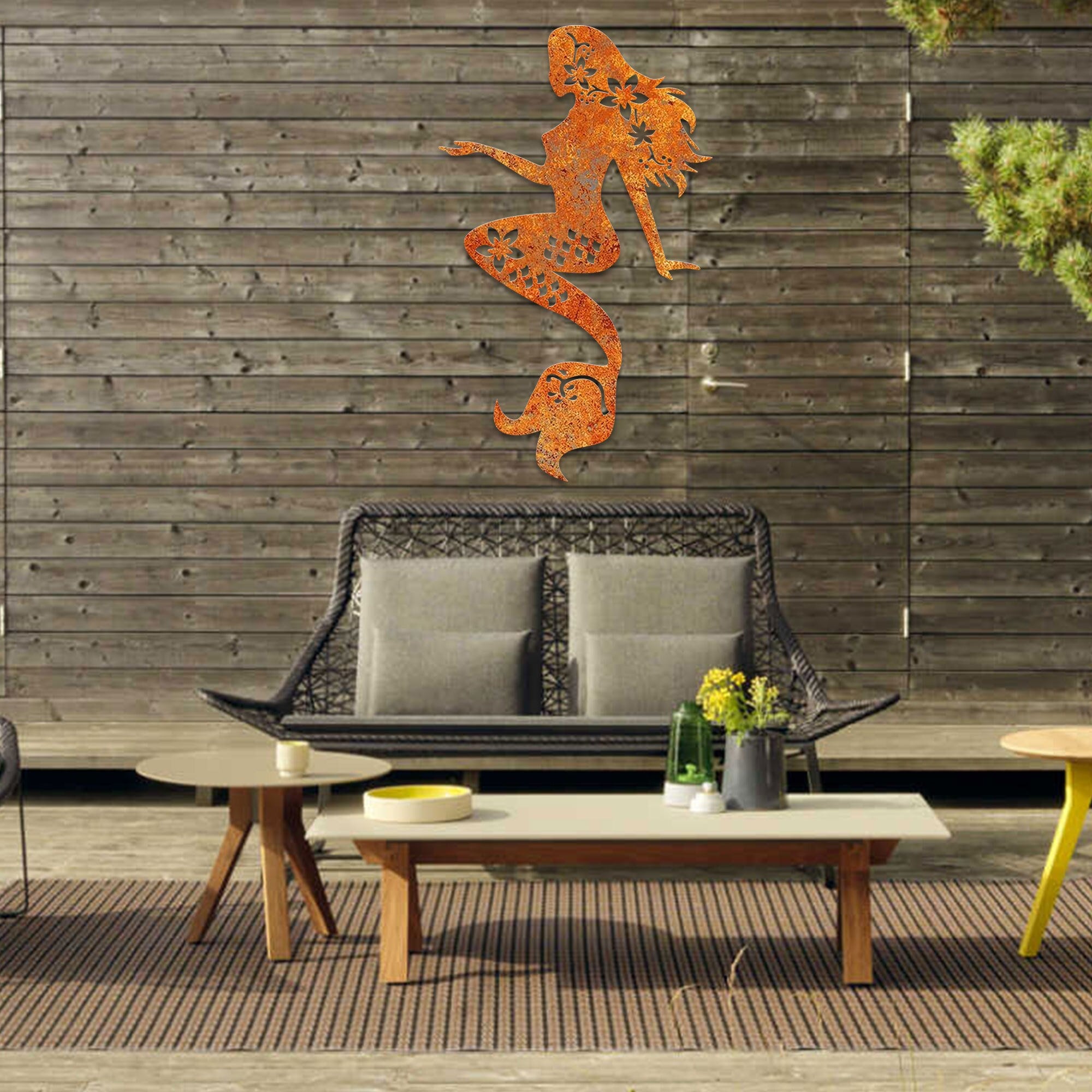 Coastal Mermaid Metal Art Wall Decormermaid Metal Wall Art,mermaid Wall