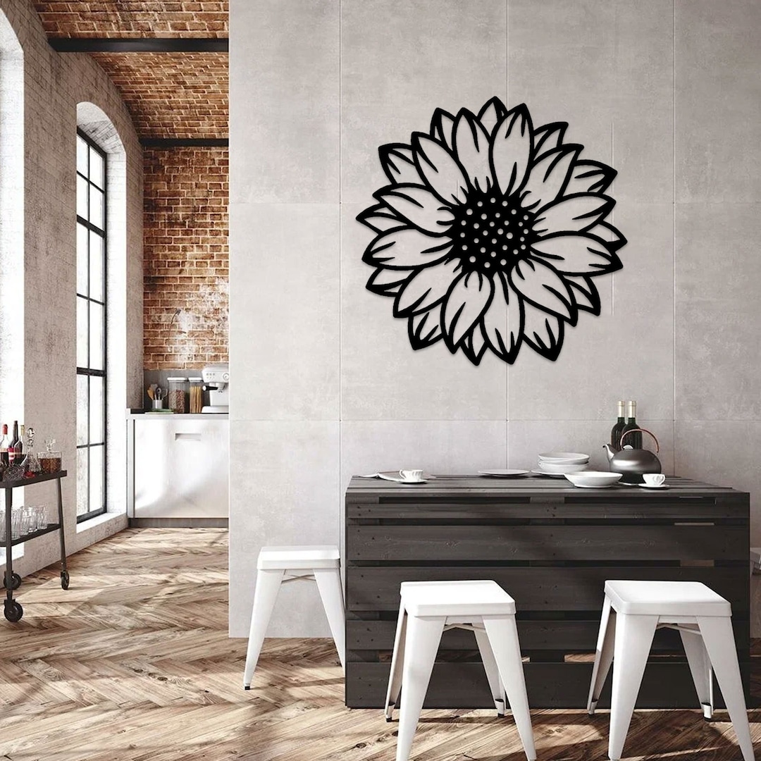 Metal Sunflower Wall Art, Rusted Sunflower Garden Decor, Yard Art