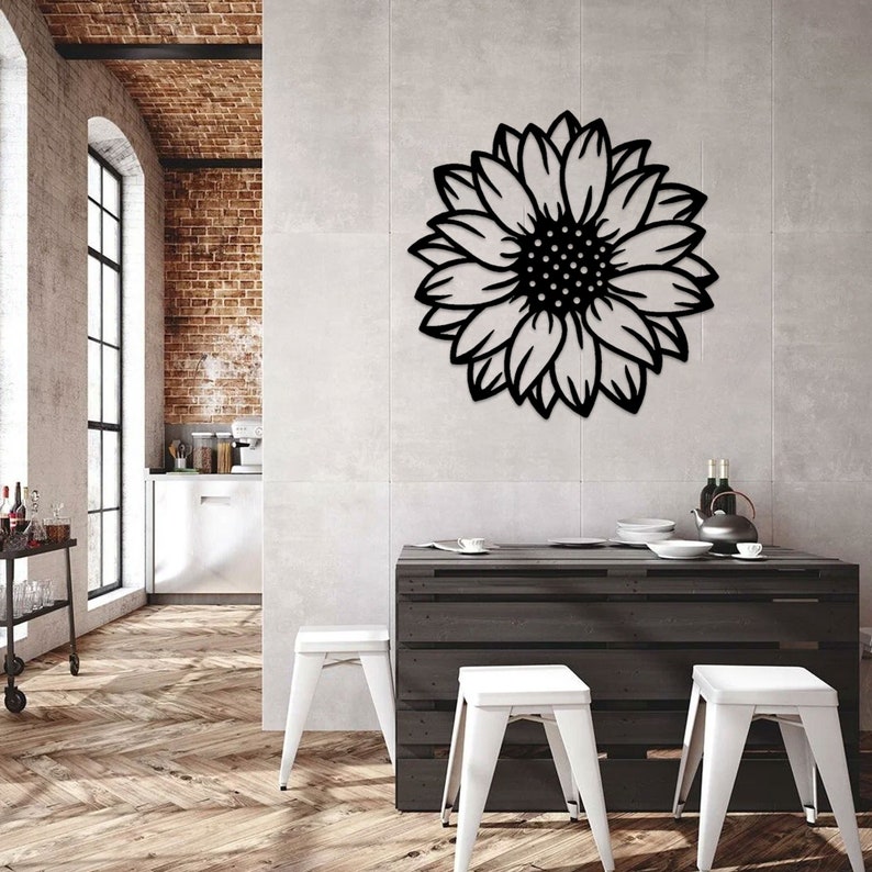 Metal Sunflower Wall Art, Rusted Sunflower Garden Decor, Yard Art, Sunflower Metal Wall Art