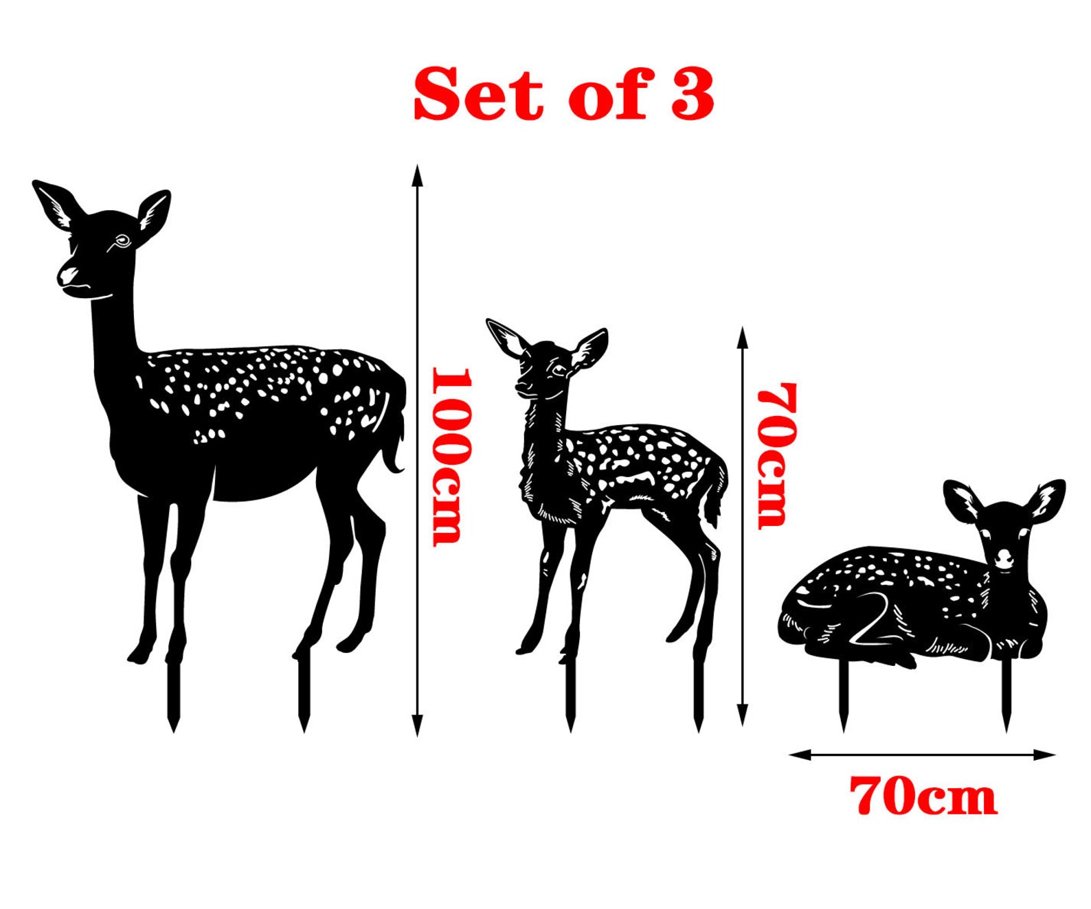 Metal Deer Garden Stakes Rusty Metal Doe and Fawn Deer Deer Etsy