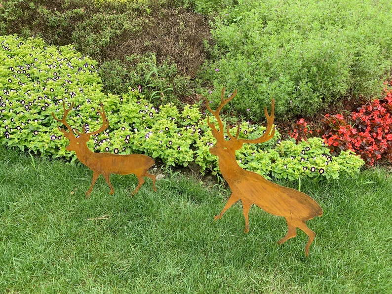 Custom Rustic Metal Stag, Garden Stake Yard Art / Personalized Deer for ...