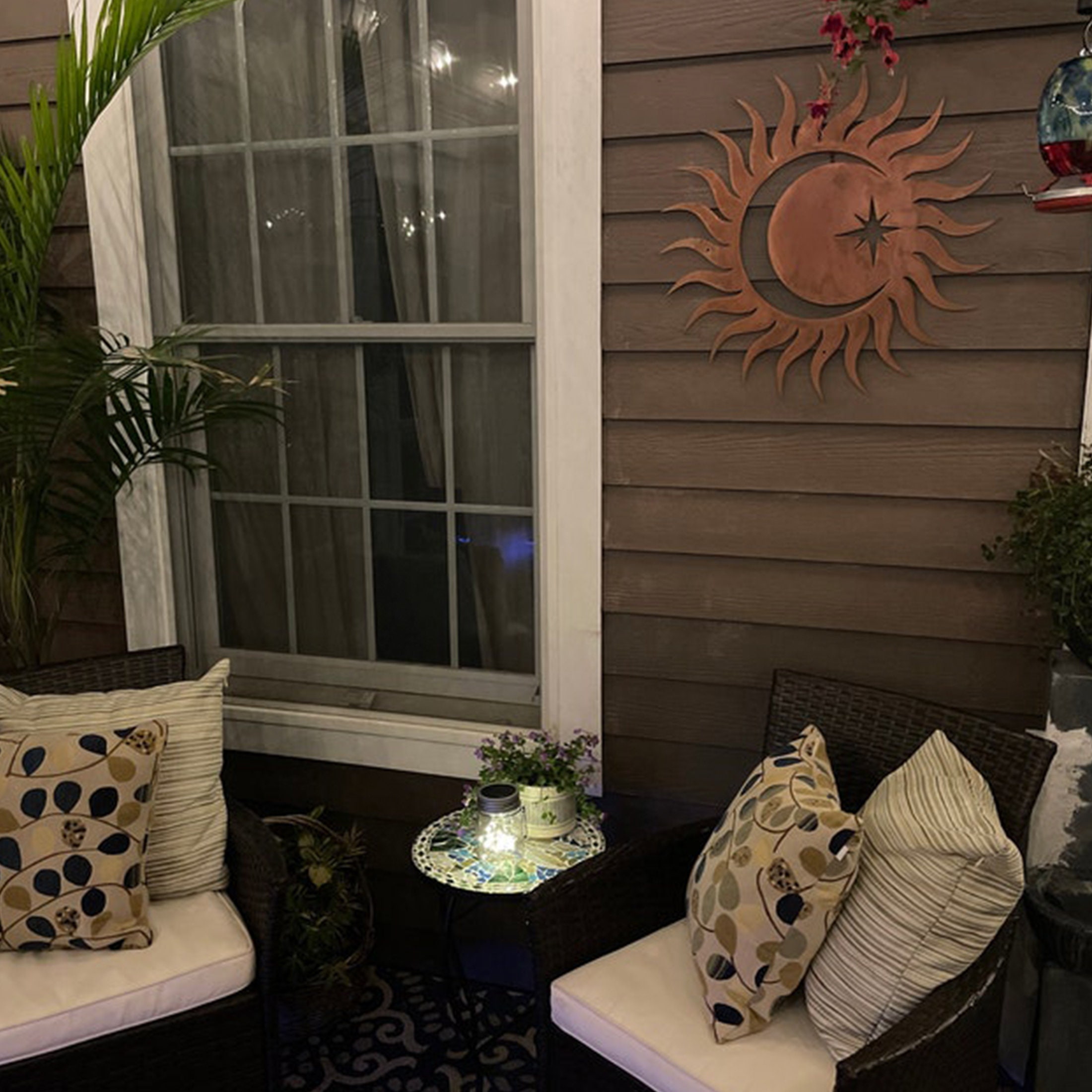 Metal Sun and Moon Wall Art Rusted Sun Garden Decor Yard Etsy