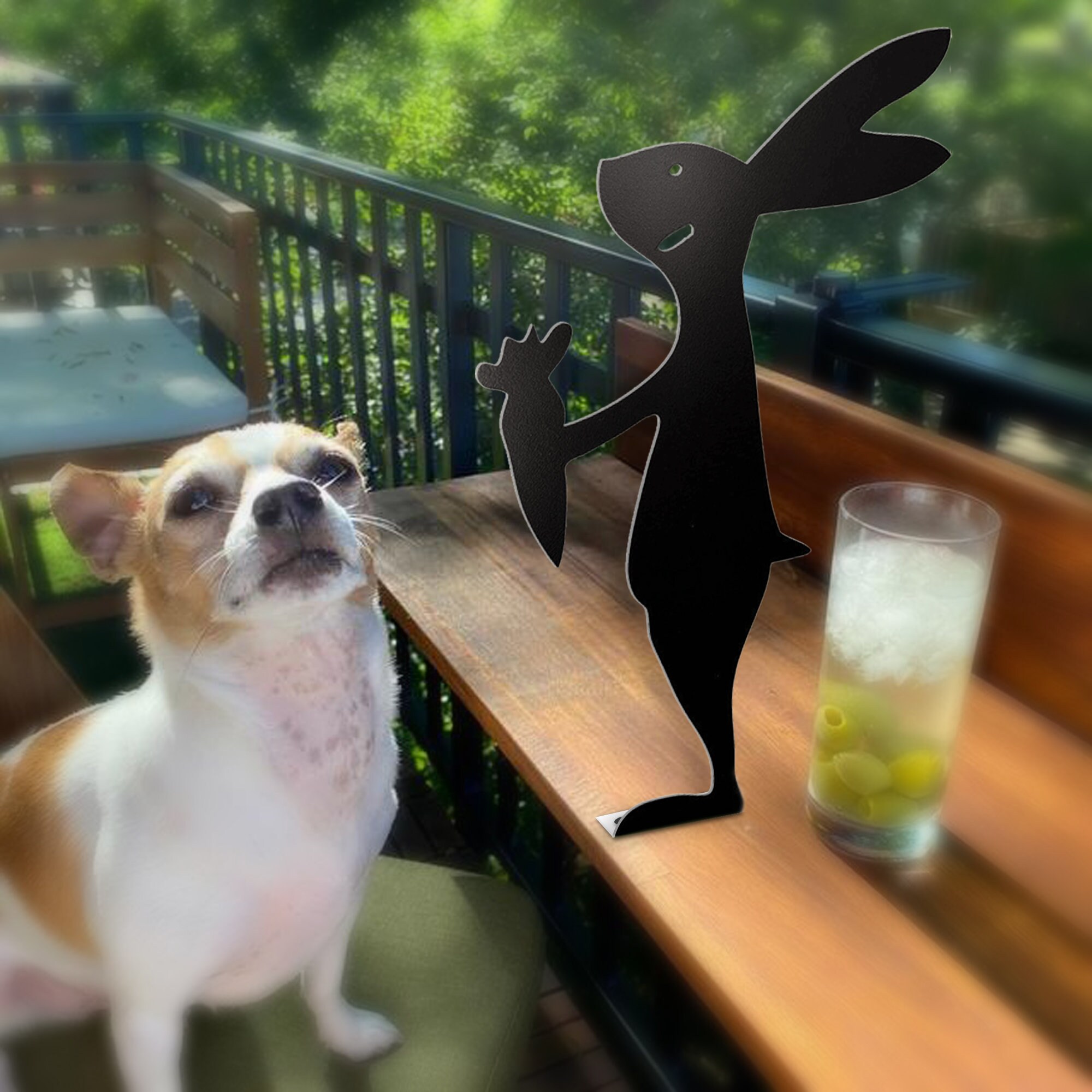 Rusty Metal Rabbit Presenting Carrots Stake, Metal Rabbit Garden Stake ...