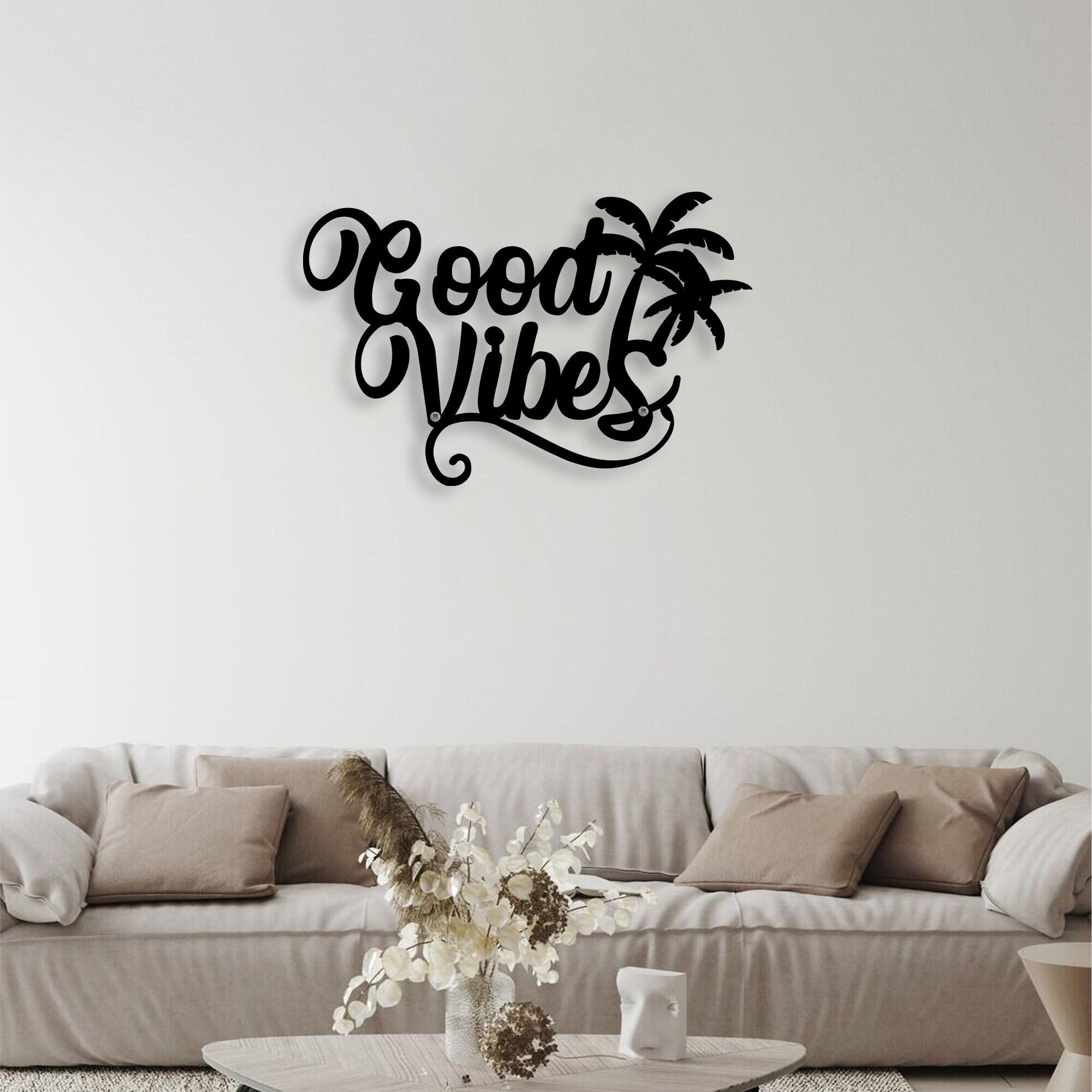 Good Vibes Metal Words, Positive Vibes, Studio Decor, Positive Energy